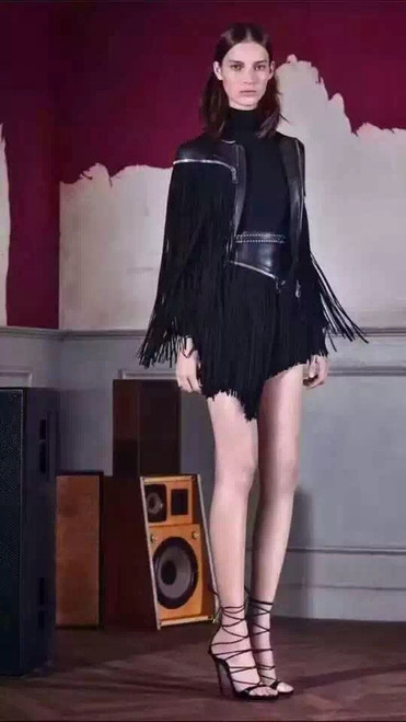 Dsquared2 Black Leather Coat