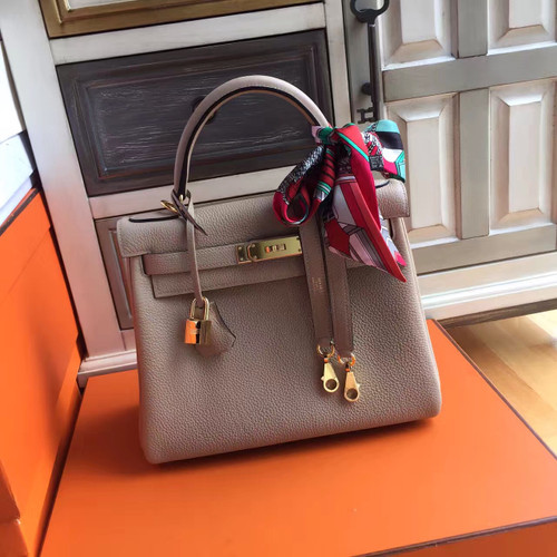 Special Order: Hermes Gris Touterelle Kelly 28 cm Togo Gold Hardware