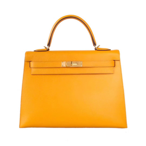 Hermès 9V Sun Yellow Kelly 32 Togo Epsom Gold Hardware