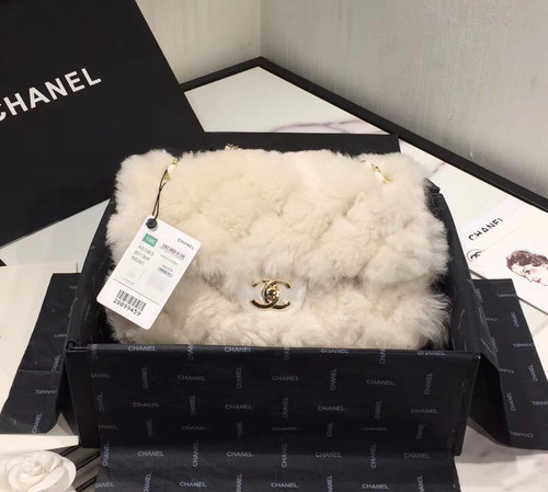 chanel shearling flap bag