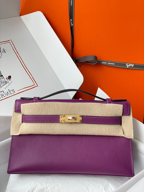 Hermès P9 Anemone Mini Kelly Swift Gold Hardware