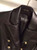 BALMAIN Black Leather Coat