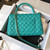 Chanel Small Coco Handle Bag in Calfskin Handle Green