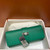 HERMES 23cm Vert Vertigao Swift Leather Palladium Plated Medor Clutch Bag