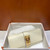 HERMES 23cm Craie Swift Leather Gold Plated Medor Clutch Bag