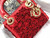 Christian Dior Mini LADY DIOR BAG Red Printed Calfskin with Multicolor Dior In Lights Pearl and Thread Embroidery