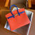 Hermes Special Order Birkin 25cm Matte Alligator Orange / Blu Electric with Gold hardware