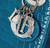 Christian Dior Lady Dior Mini Crocodile Silver Hardware with Crystals Blue