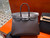Hermes Birkin 25  Ebene Box Leather Palladium Hardware