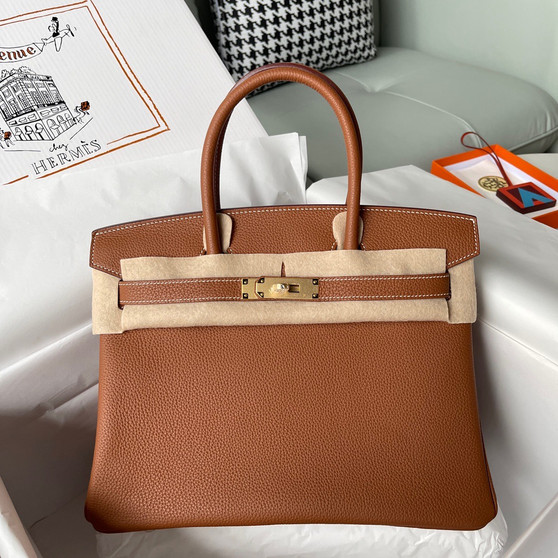 Hermès Gold Birkin 30 cm Togo Leather Gold Hardware
