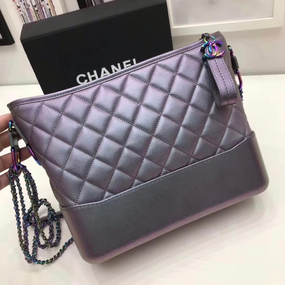 Chanel Gabrielle Purple  Iridescent Hobo Bag 