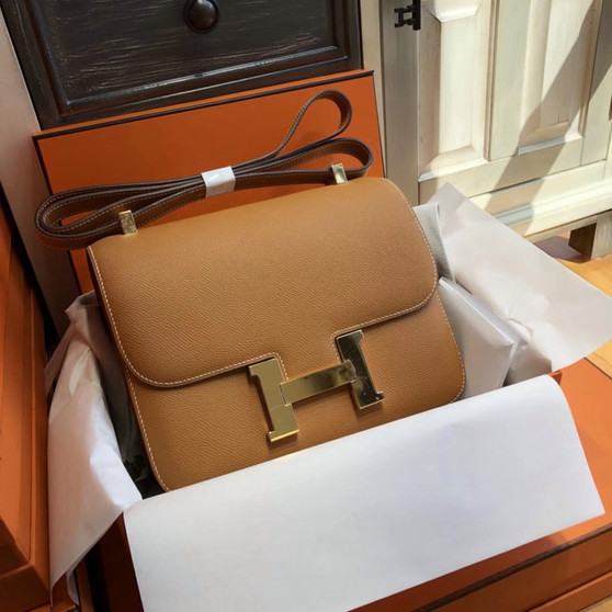 Hermes 1H Toffee Constance 24 Epsom bag with Gold Hardwares (2017 New Color)