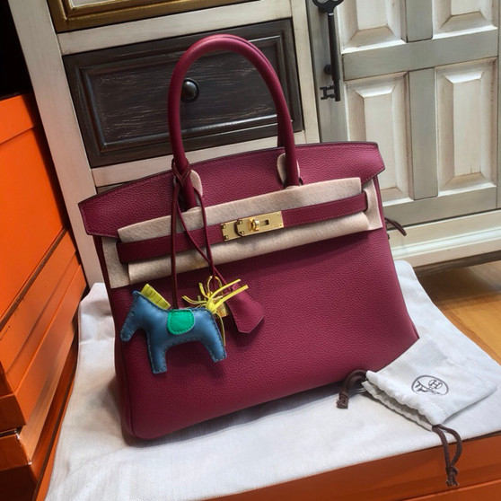 Hermès K1 Rouge Grenat Birkin 30 cm Togo Leather Gold Hardware 