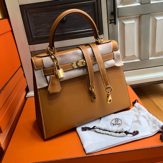 Hermes 1H Toffee Kelly 28 cm Epsom Gold Hardware