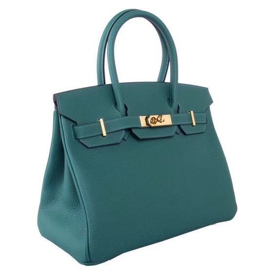 Hermès Z6 Malachite Green Birkin 30 cm Togo Leather Gold Hardware 