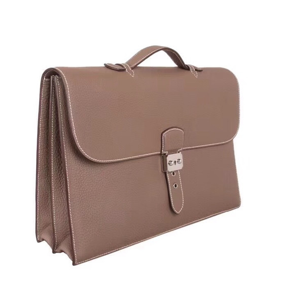 HERMÈS Gris Tourterelle KELLY DEPECHE 38 BRIEFCASE 