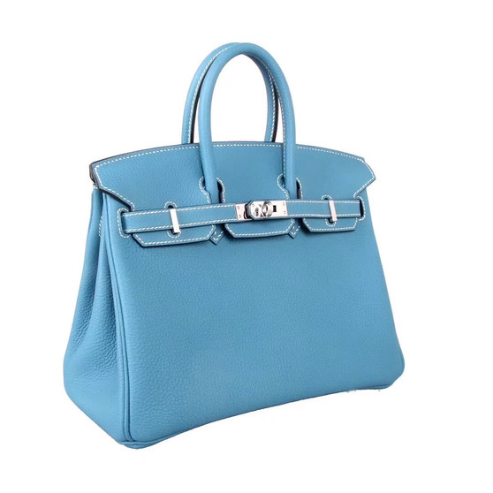  Hermes 75 Blue Jeans Birkin 25 Togo leather 