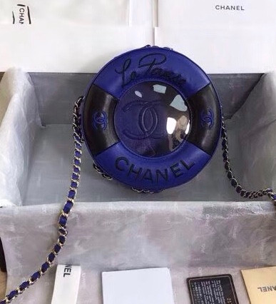 Chanel Small Round Bag Blue