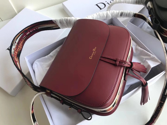 Christian Dior DIORODEO CALFSKIN FLAP BAG Red