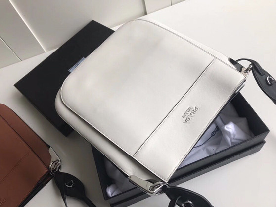 Prada Margit leather shoulder bag White