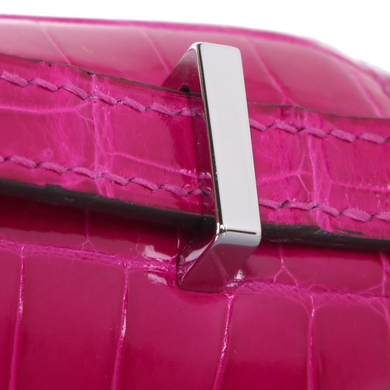 Hermes J5 Rose Scheherazade 18 Constance  Niloticus Crocodile with Palladium Hardware 