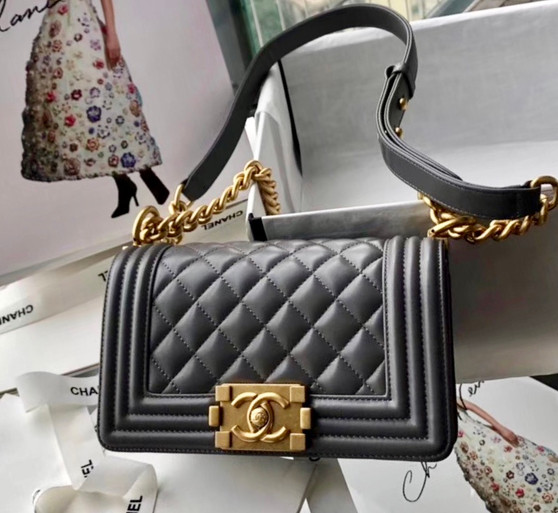 Chanel Small BOY CHANEL Handbag Grey 