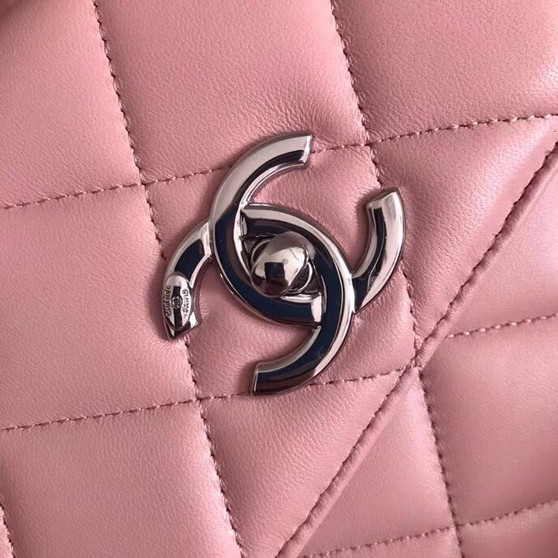 Chanel  Small Trendy CC Top Handle Bag Quilted Lambskin Pink