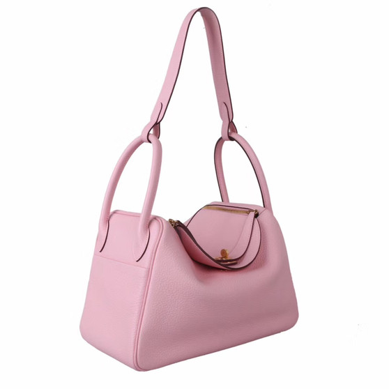 Hermes Lindy 30  Rose Sakura Togo Gold Hardware