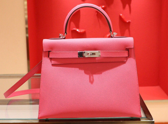 Hermès 8W Rose Azalee  Kelly 28  Epsom Palladium Hardware Hermès 8W Rose Azalee  Kelly 28  Epsom Palladium Hardware
