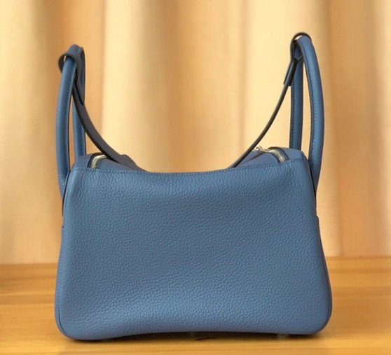 Hermes Lindy 75 Blue Jean  Togo Palladium Hardware