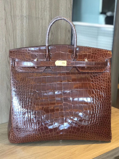 Hermes Birkin 50 HAC Alligator Gold Hardware Hermes Birkin 50 HAC Alligator Gold Hardware