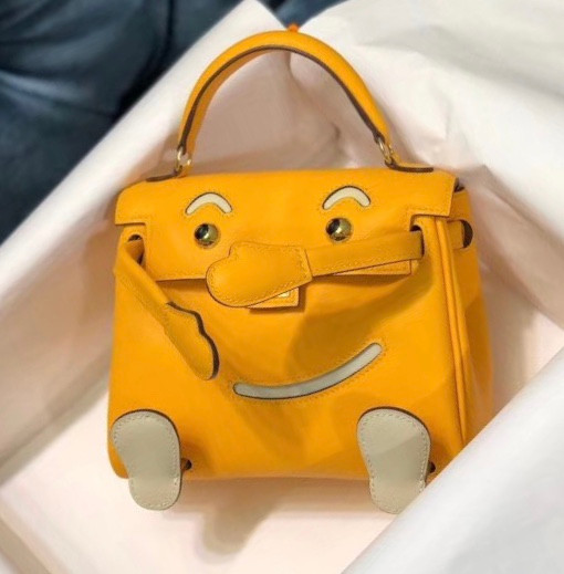Hermes Quelle Idole Kelly Doll Bag 9V Jaune d'or Swift Palladium Hardware