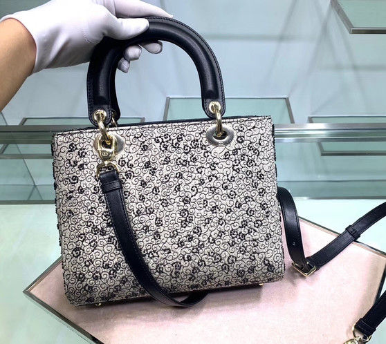 Christian Dior MEDIUM WHEEL OF FORTUNE LADY DIOR TAROT EMBROIDERED