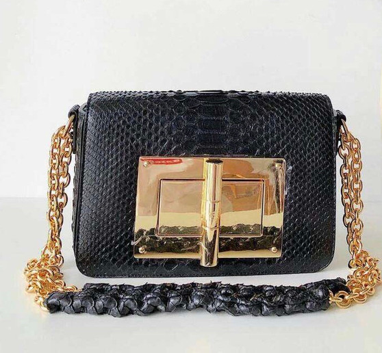 Tom Ford PYTHON MEDIUM CHAIN NATALIA BLACK