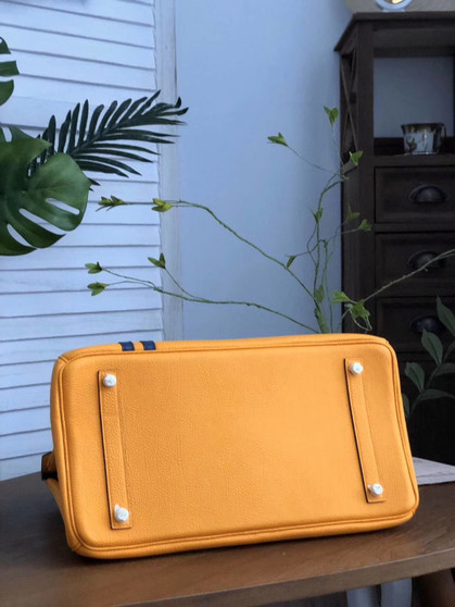 HERMÈS  LIMITED EDITION OFFICIER BIRKIN 35 JAUNE D’OR TOGO HANDBAG