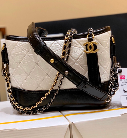 Chanel's Gabrielle Small Hobo Bag White/Black