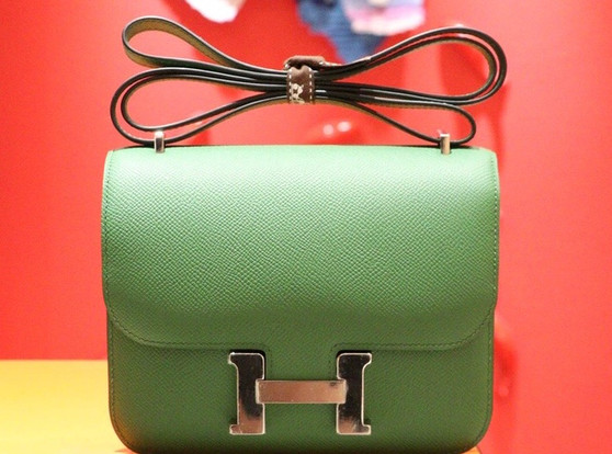  Hermes U4 Vert Vertigo Constance Epsom leather 18cm Palladium Hardware