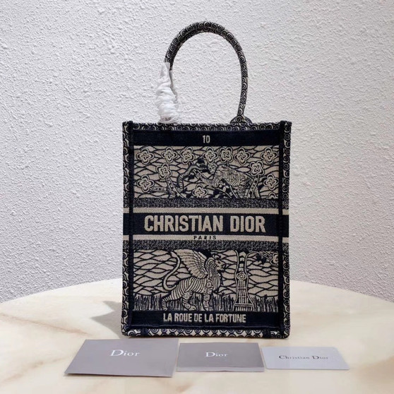 Christian Dior MULTICOLOR TAROT SOLEIL EMBROIDERED VERTICAL DIOR BOOK TOTE 10B