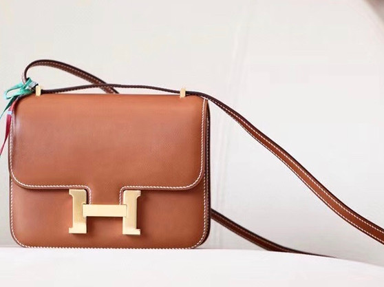 Hermes Constance Bag 18 Fauve Barenia Leather Gold Hardware 