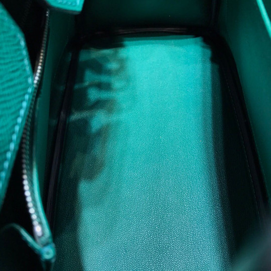 Hermes  Z6 Malachite  Birkin 30cm Epsom Palladium Hardware