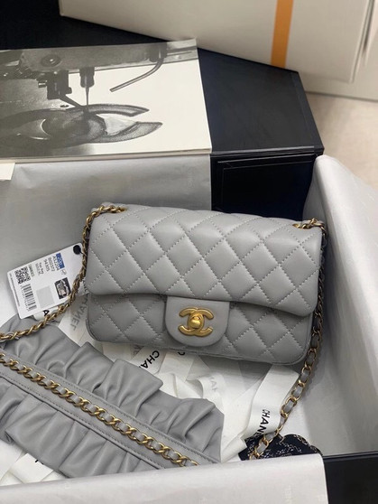 Chanel Bag Romance Rectangular Mini Flap Bag Grey