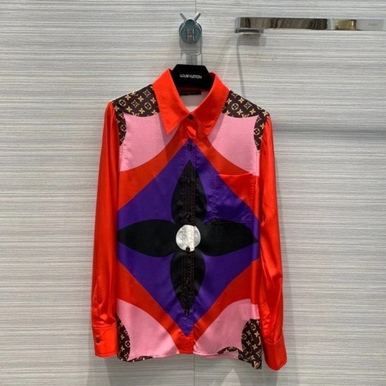 Louis Vuitton 1A8LY3  GAME ON SHARP MONOGRAM FLOWER SILK SHIRT