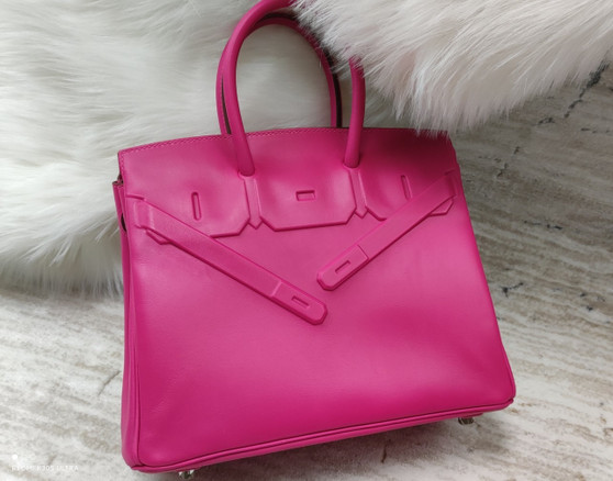 Hermes Shadow Birkin 25 Bag E5 Rose Tyrien Evercalf Limited Edition Hermes Shadow Birkin 25 Bag E5 Rose Tyrien Evercalf Limited Edition