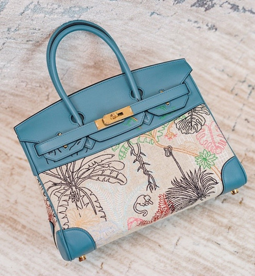 [Online Exclusive] Hermes Faubourg Tropical Birkin 30 Blue 