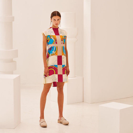 Hermes "L'Instruction du Roy Zoom" flared dress