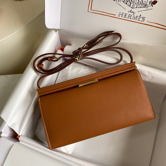 Hermes Clic-H 21 bag Gold Evercolor calfskin  with Gold hardwares 