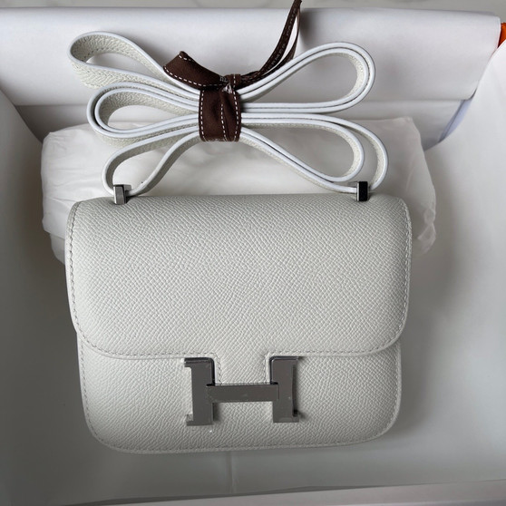 Hermès Constance micro handbag in White Epsom leather BVPRIVE