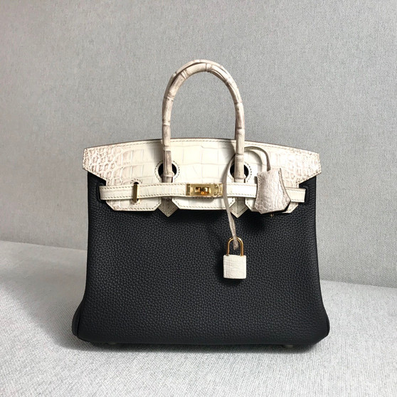 Hermès Special Order Himalaya Crocodile/Togo Birkin Touch 25cm Gold Hardware   Hermès Special Order Himalaya Crocodile/Togo Birkin Touch 25cm Gold Hardware