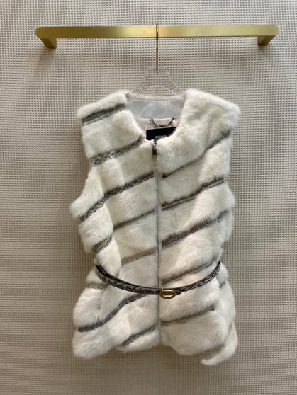 Fendi GILET White mink gilet