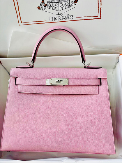 Hermès X9 Mauve Sylvestre Kelly 28  Epsom Palladium Hardware  Hermès X9 Mauve Sylvestre Kelly 28  Epsom Palladium Hardware
